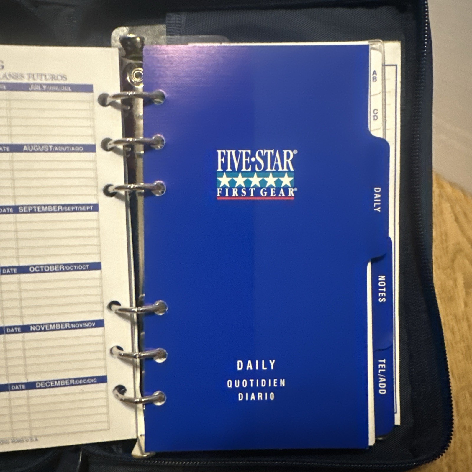 Mead Vtg. Personal Day Timer Five Star Planner Organizer Dark Blue NEW