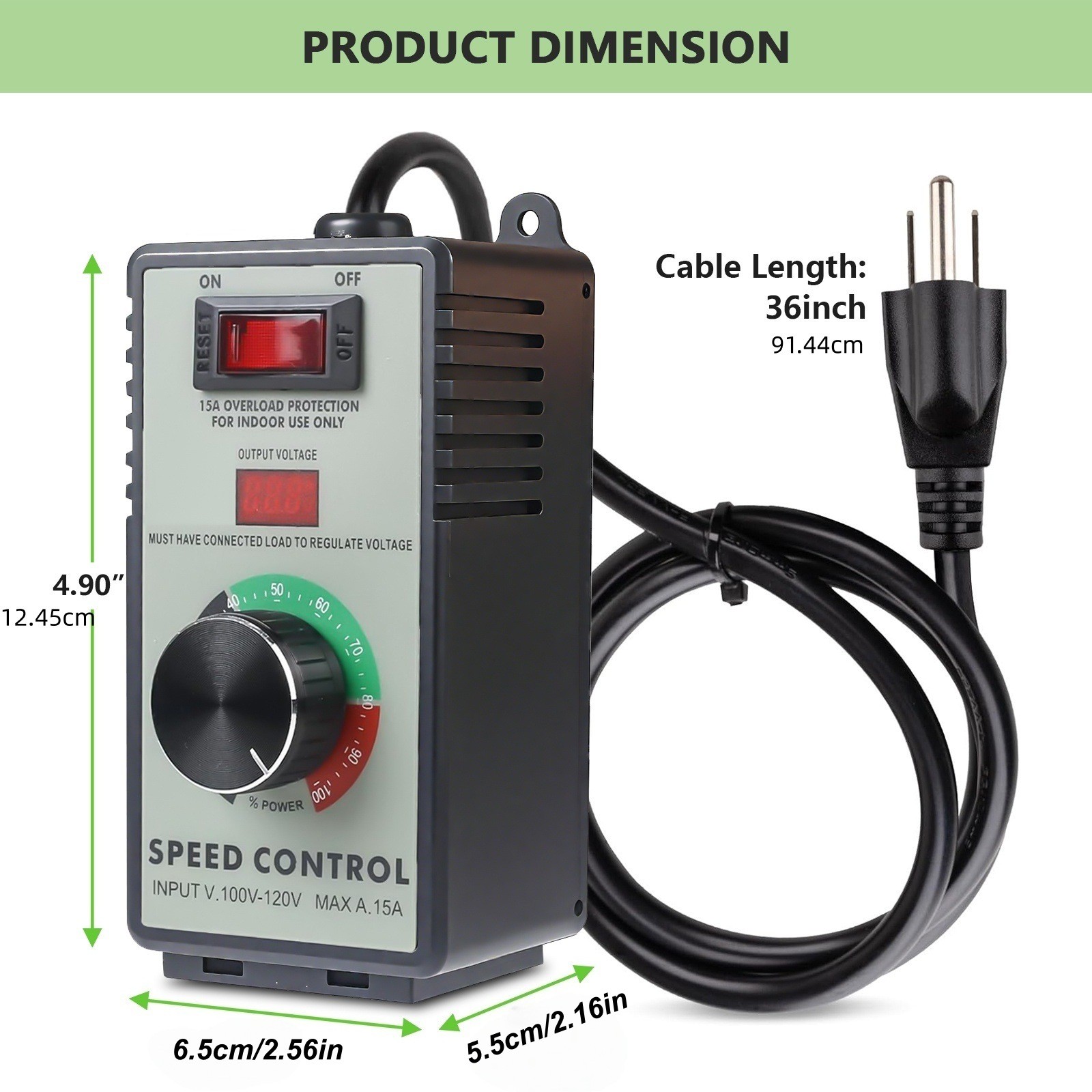 Brand New 120V AC Motor Speed Controller with Overload Protection Safety Feature