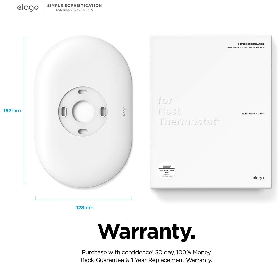 Google Nest Wall Plate Cover for Google Nest Thermostat 2020 – elago® [White]