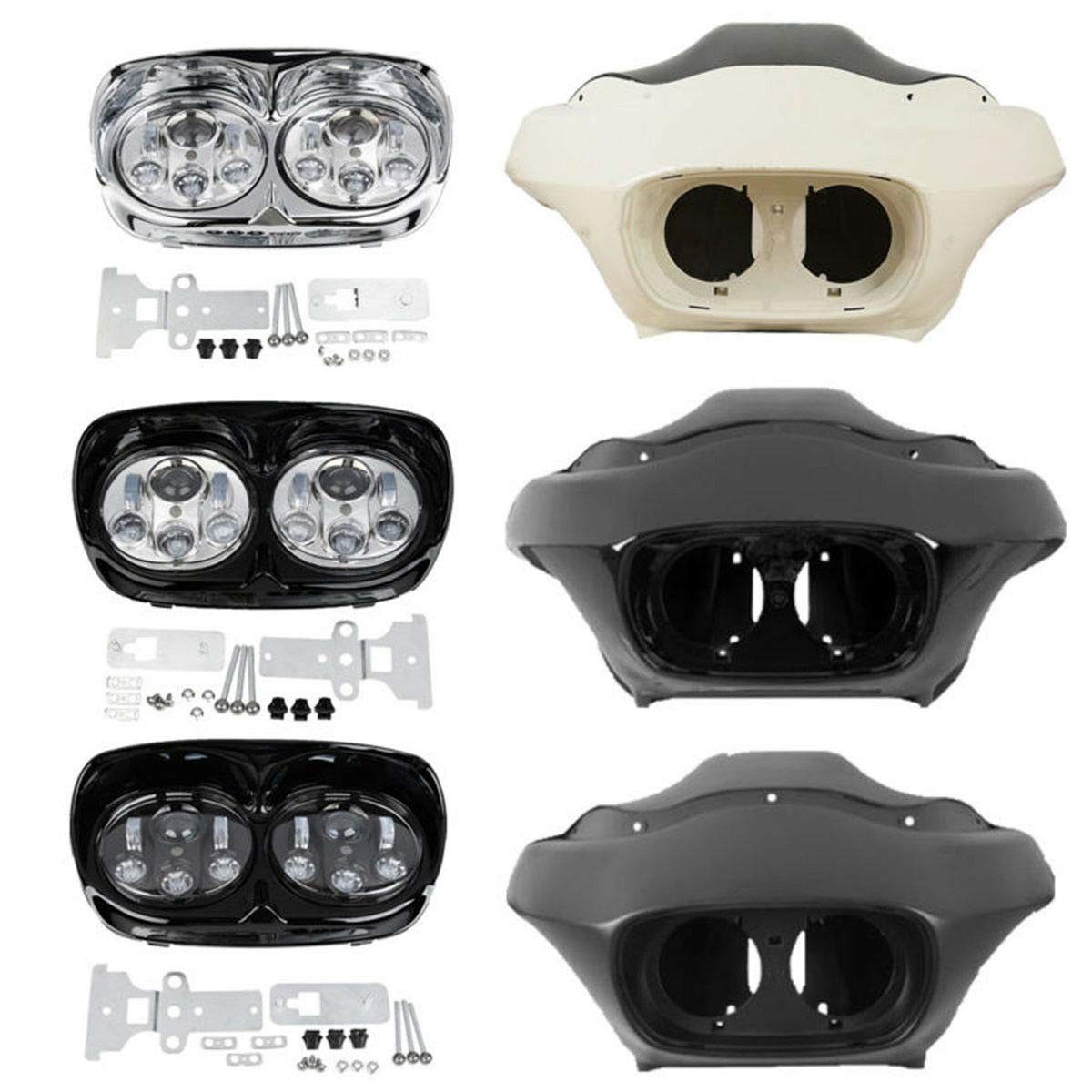 Front Fairing ABS with 5.75in Dual LED Headlight For FLTR 1998-2013