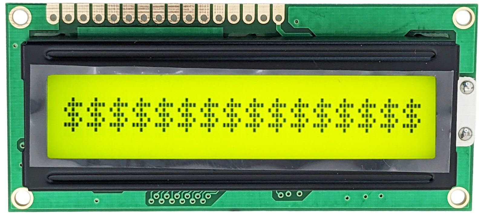 16×1 Character Dot Matrix LCD Module with Backlight, 64.0×13.8mm Viewing Area
