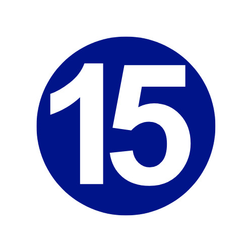 Inventory Control Number 15 Stickers | 2″ Round | Self Adhesive | 500 Labels