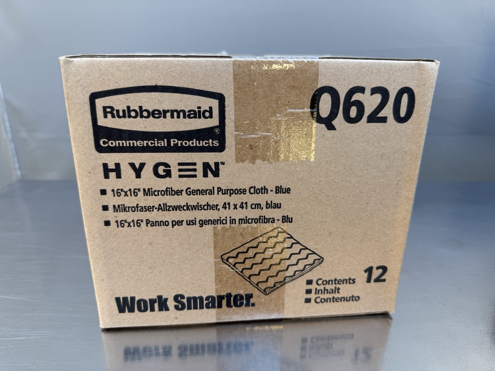 Rubbermaid Hygen 16″ x 16″ Blue Microfiber General Purpose Cloth Q620 – 12 Pack