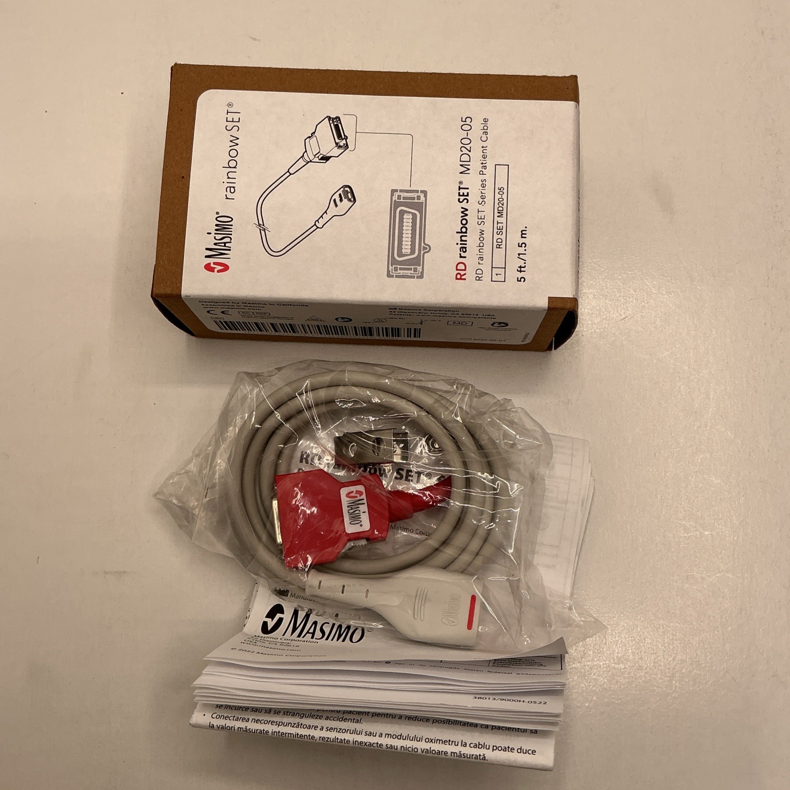 Masimo 4072 Rainbow SET Series Patient Cable MD20-05, 5ft (New,1Pc)