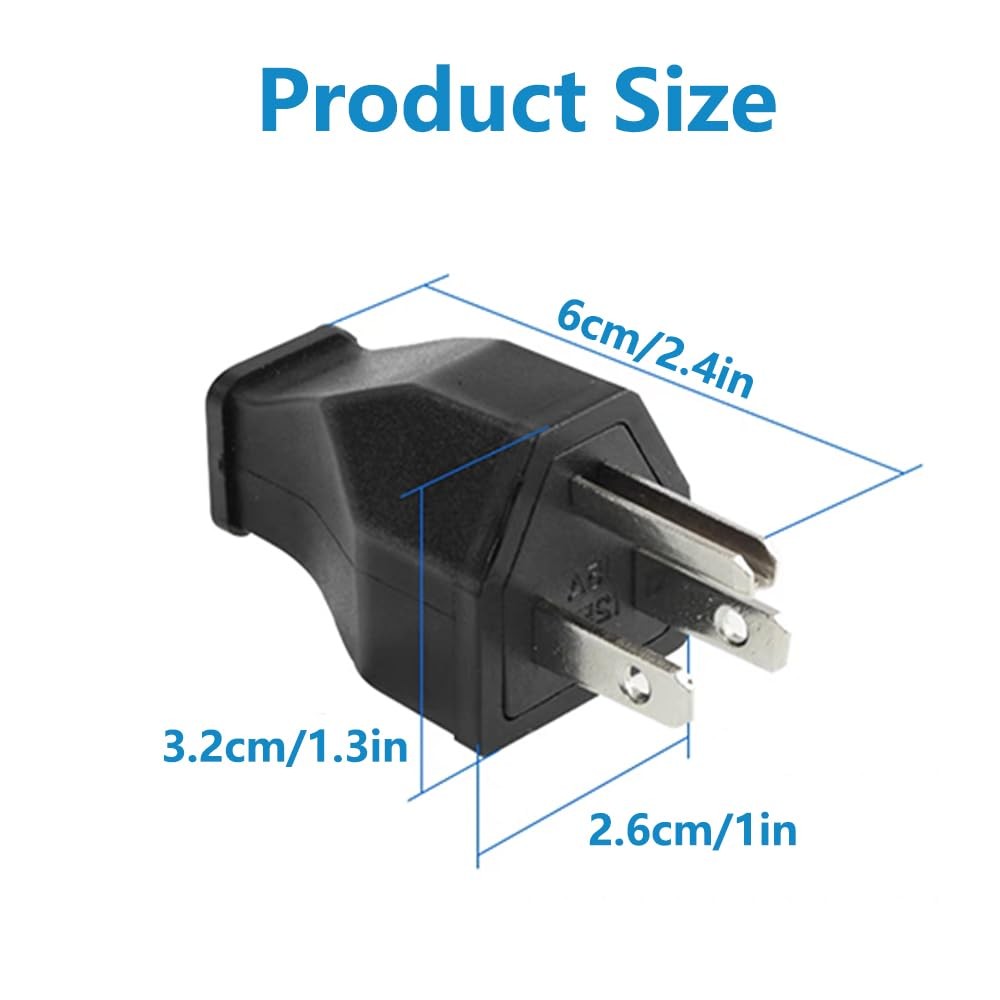 Extension Cord Ends 125V 15A 2Pole 3Wire Male Straight Blade Plug Replacement