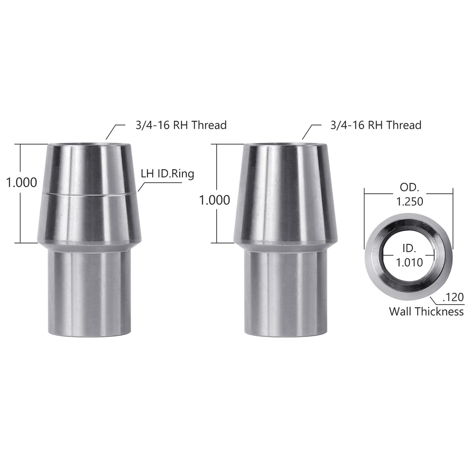 3/4 .750 Heim Joint Rod End Kit Chromoly Right Left Hand Thread Adapter
