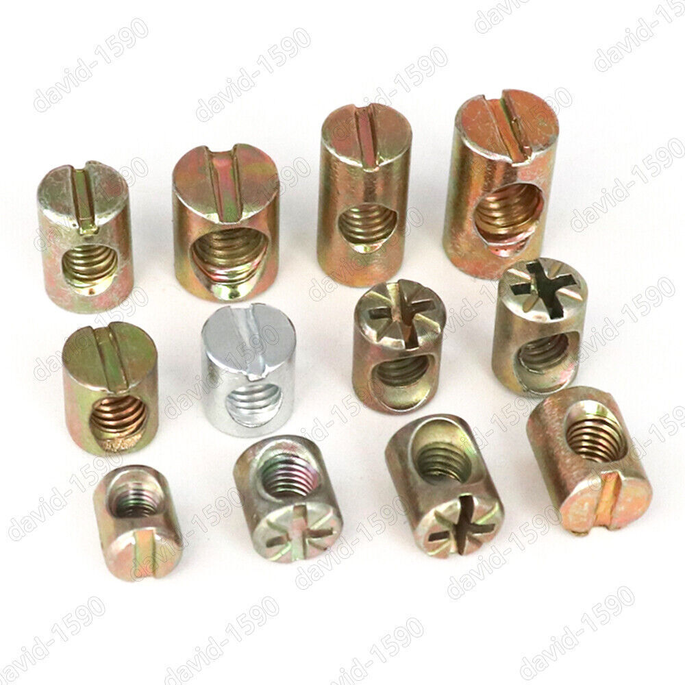 1/4″ M4 M5 M6 M8 M10 Furniture Barrel Nuts Dowel Furniture Cot Embedded Nut