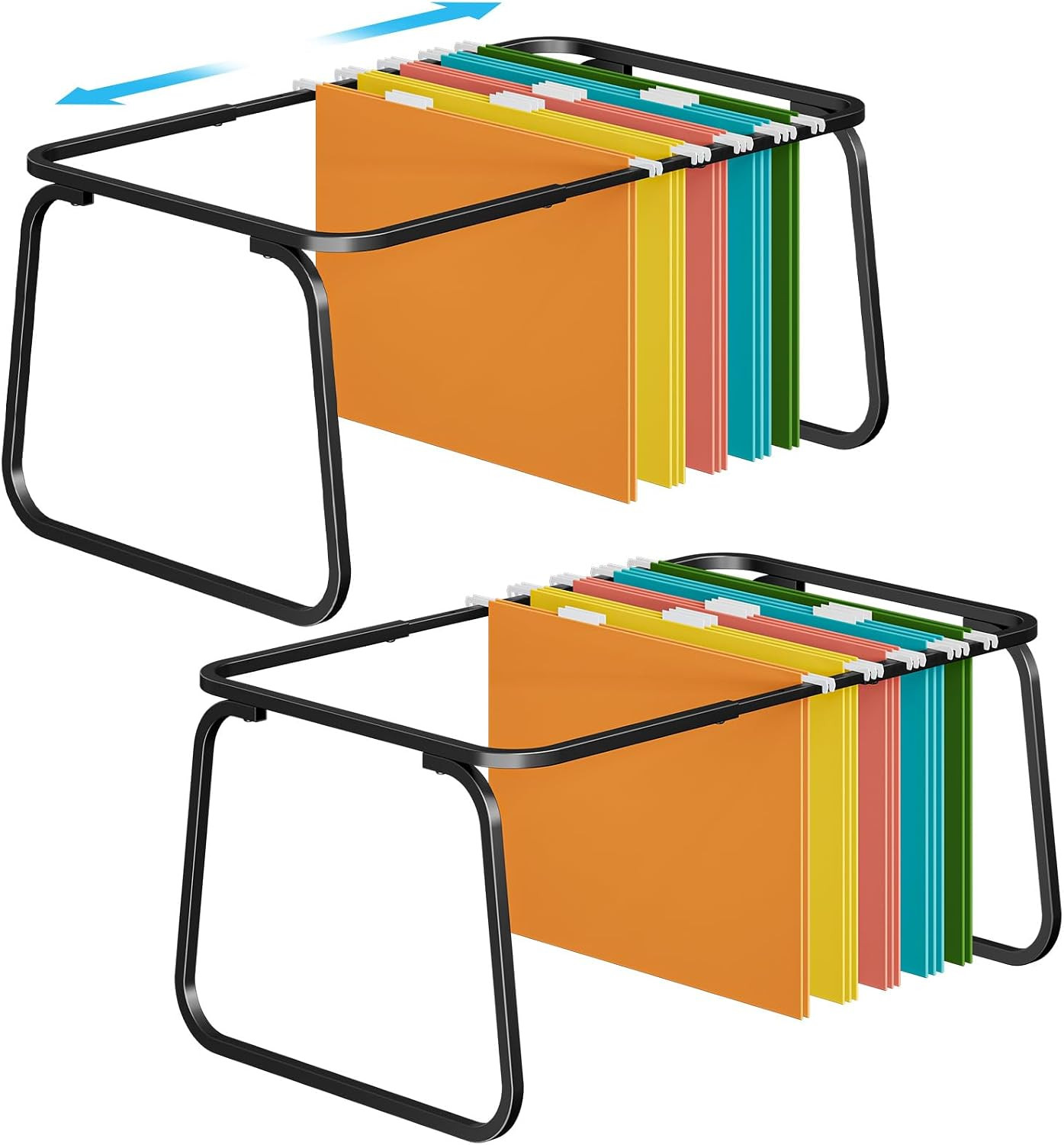 Hanging File Folder Frame, Adjustable Letter Size File Holder 16-25 Inches, Meta