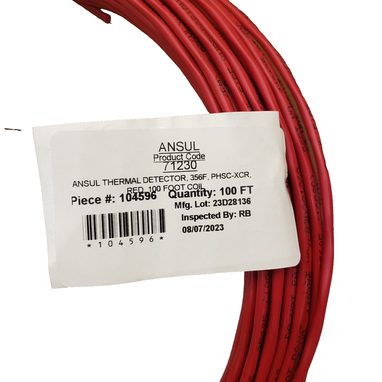 ANSUL 71230 Red Bulk Linear Heat Detection Wire 356°F (180°C) 100 ft (30.5 m)