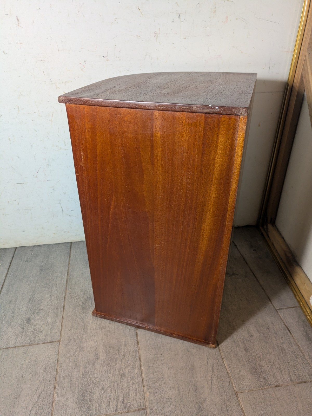 Vintage Mid Century Danish Modern Mahogany Wood Desk Organizer Mail Sorter H66