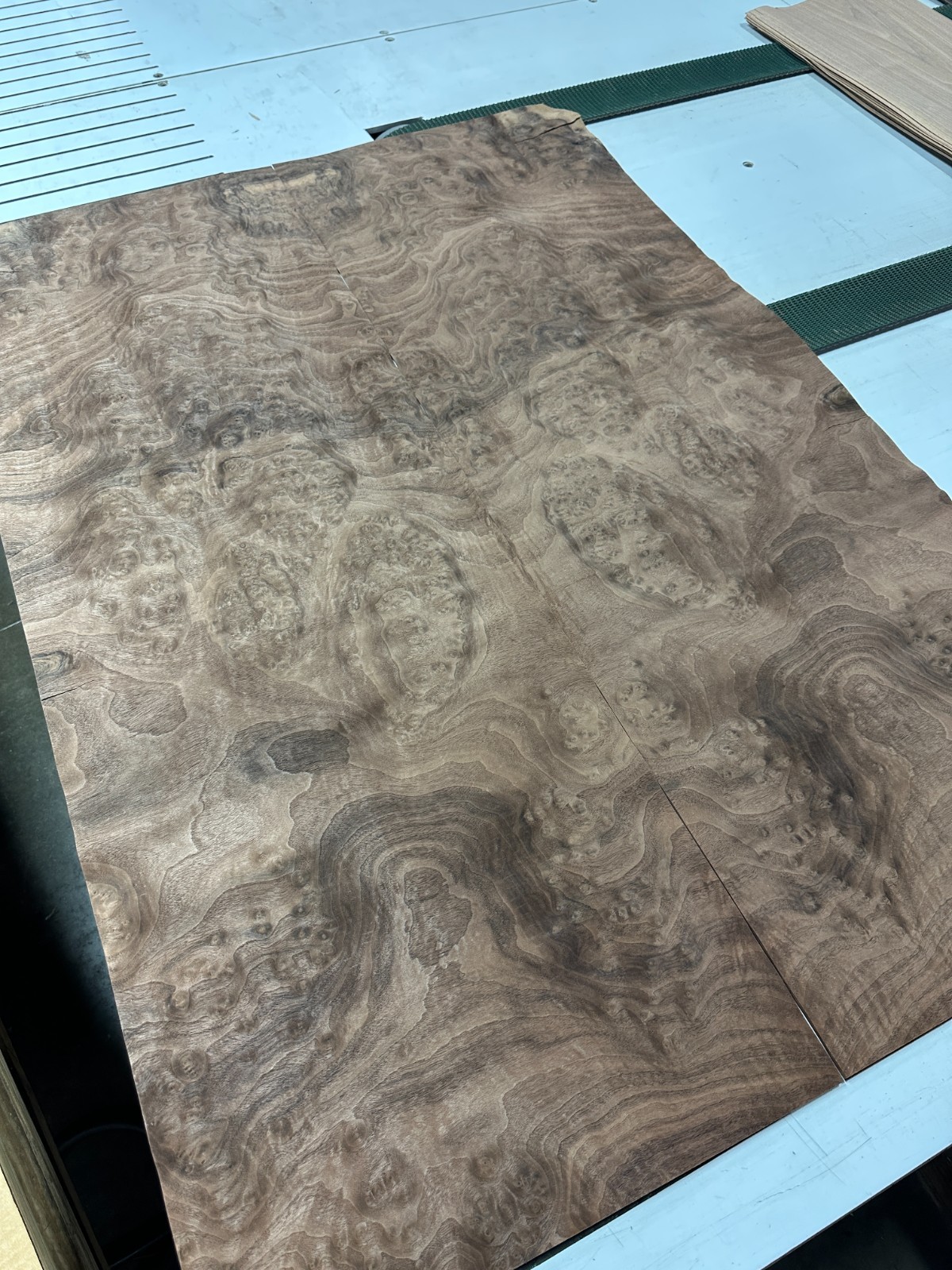 Walnut Burl Raw Wood Veneer 2 sheets 50″ x 18″ 522E