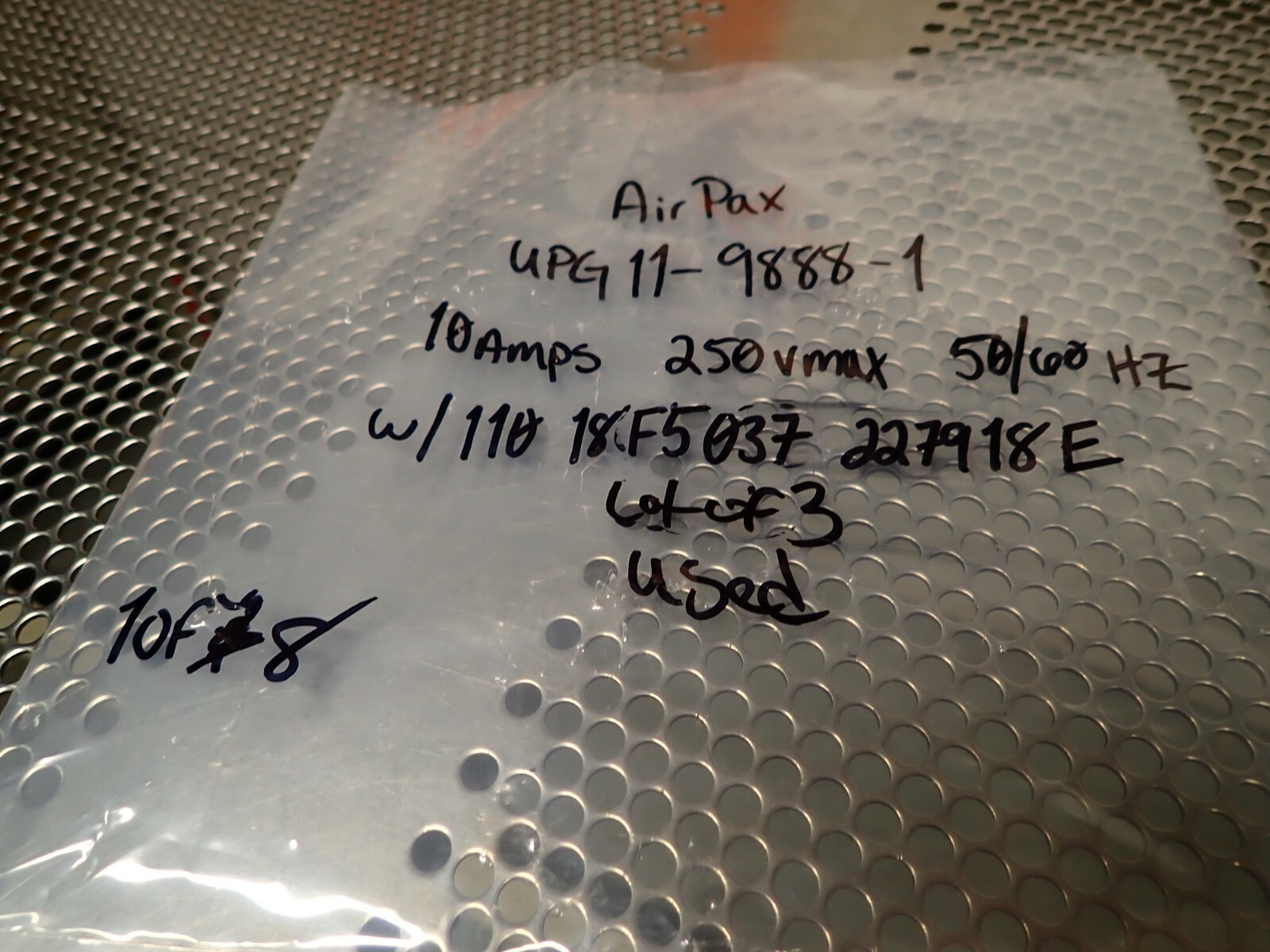 Airpax UPG11-9888-1 10A 250V 50/60Hz W/11018F5037 227918E Lot of 3 USED