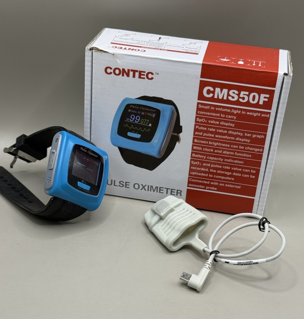 CONTEC CE FDA Wrist Pulse oximeter spo2 PR blood Oxygen adult probe CMS50F