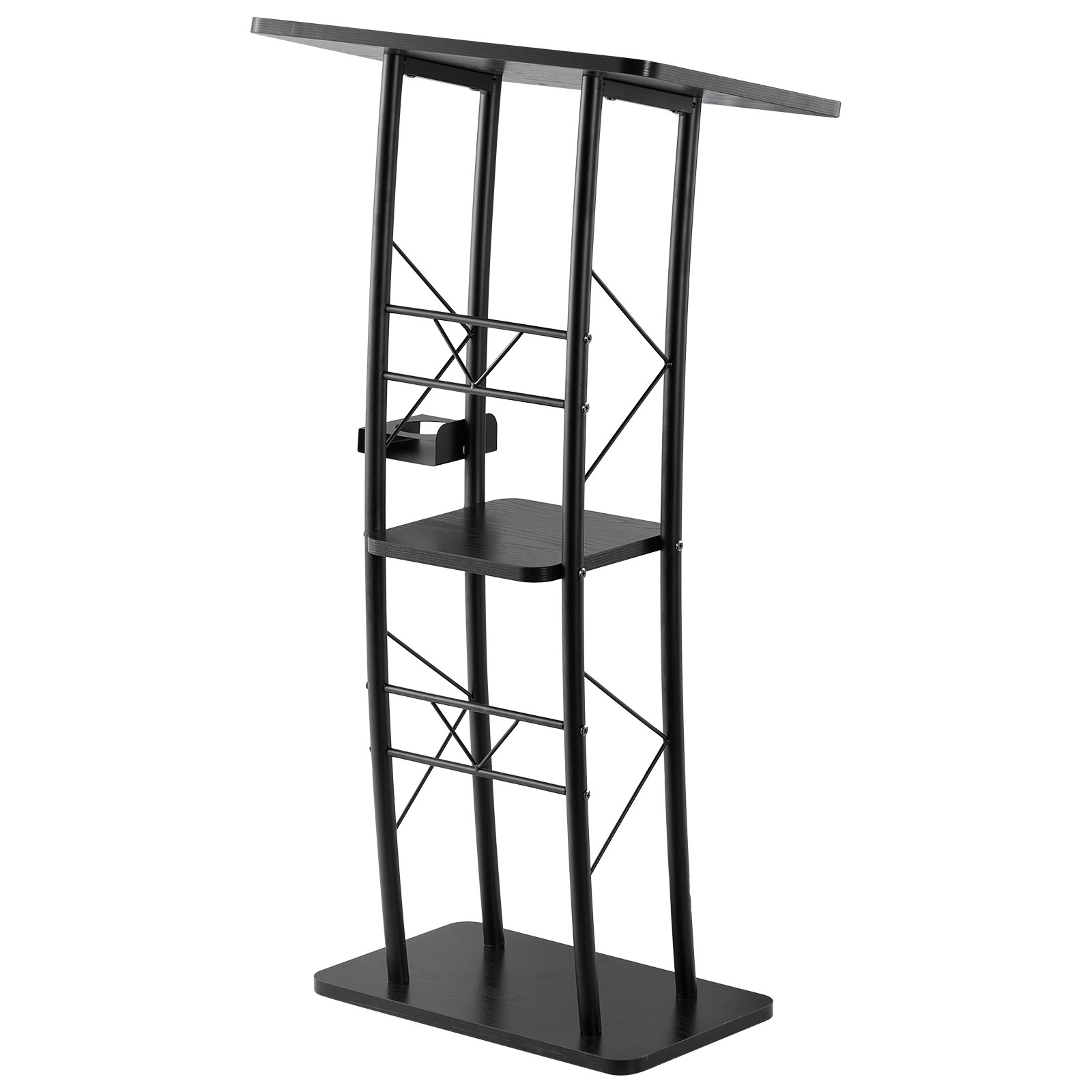 Podium Stand Metal/Acrylic/Wooden Lectern Storage Shelf Classroom Wedding Speech