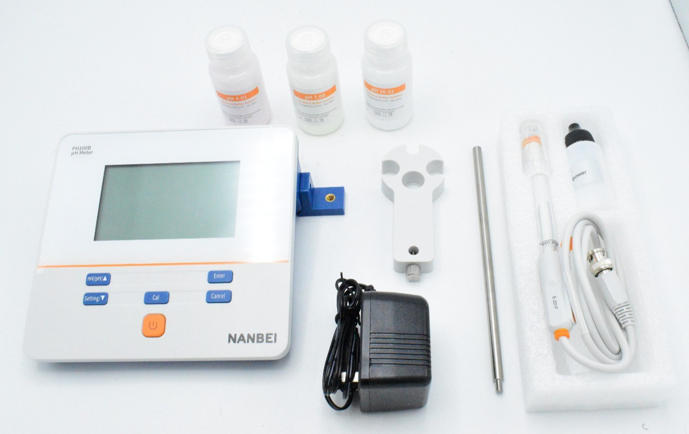 Benchtop pH Meter Kit w/ Electrode, 1-2Points Auto Calibration, 0.01 pH Accuracy