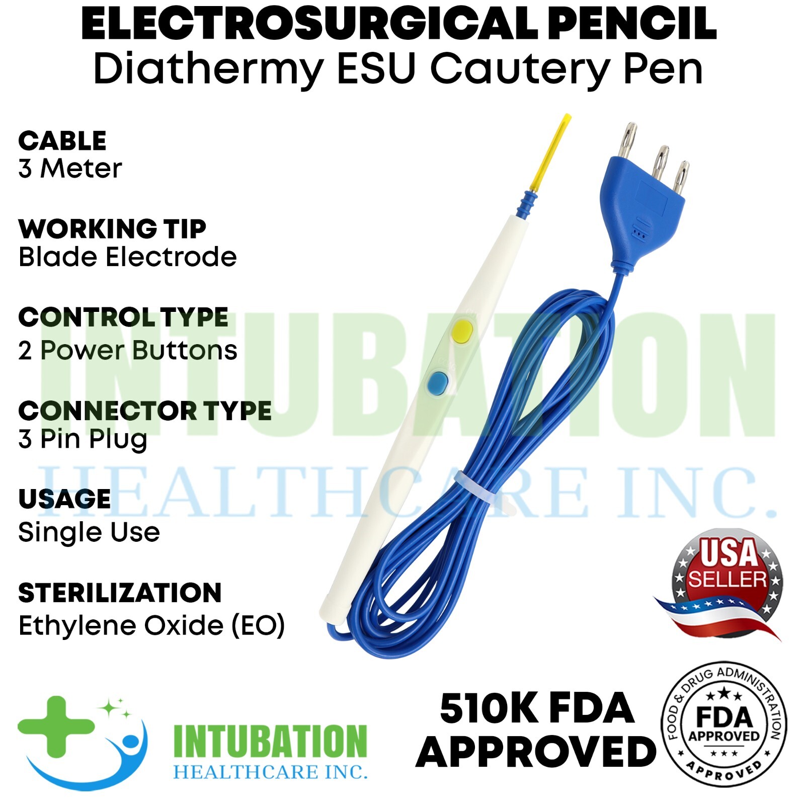 Diathermy ESU Cautery Electrosurgical Pencil with Blade Electrode Surgical Tools