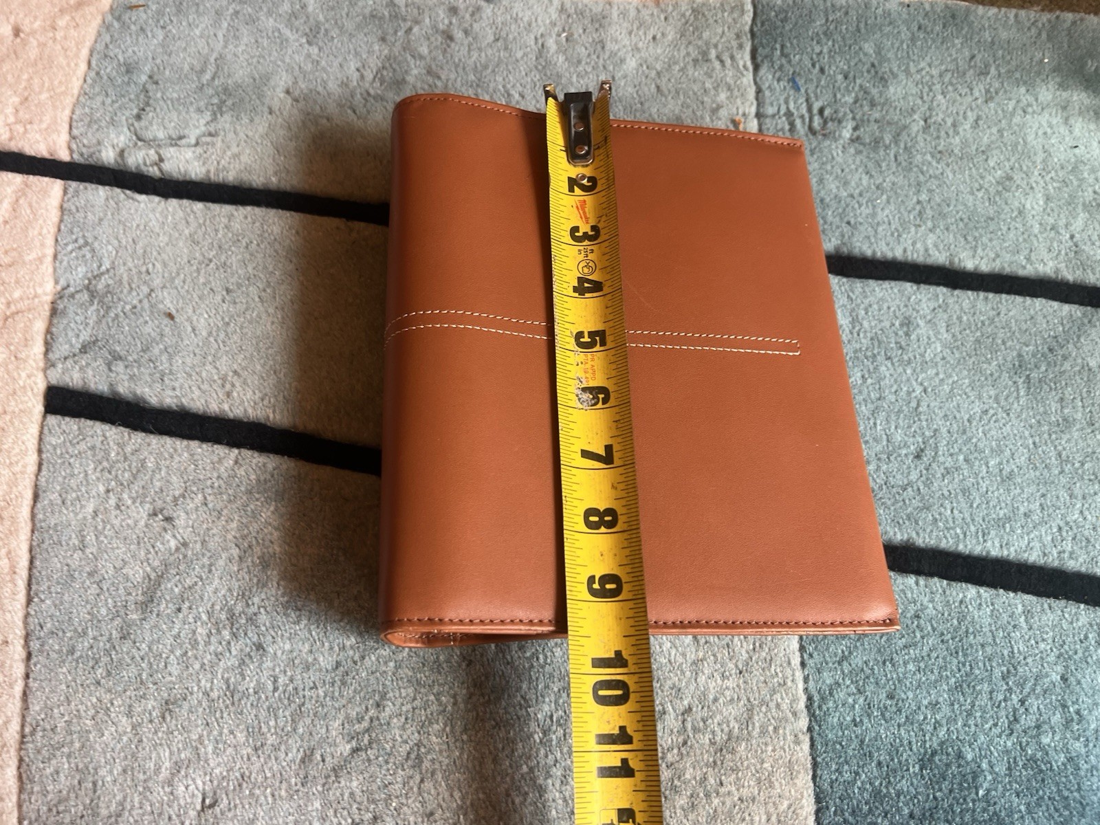 Vintage Franklin Covey Leather Planner Organizer 7 X 9 Ring Orange