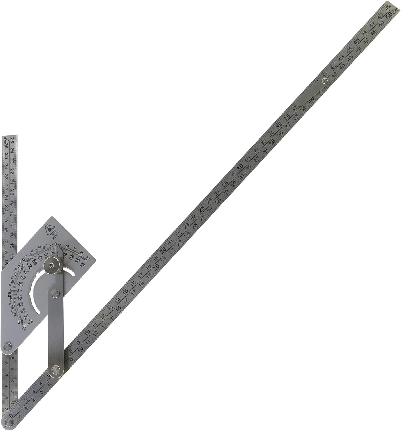 Angle Finder IV, Stainless Steel Protractor 0-180 degrees, Measures inside or ou