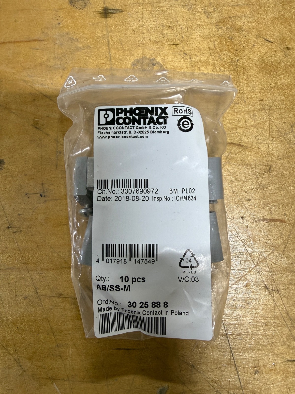 PHOENIX CONTACT 3025888 (BAG OF 10 PCS) -ITEM#987