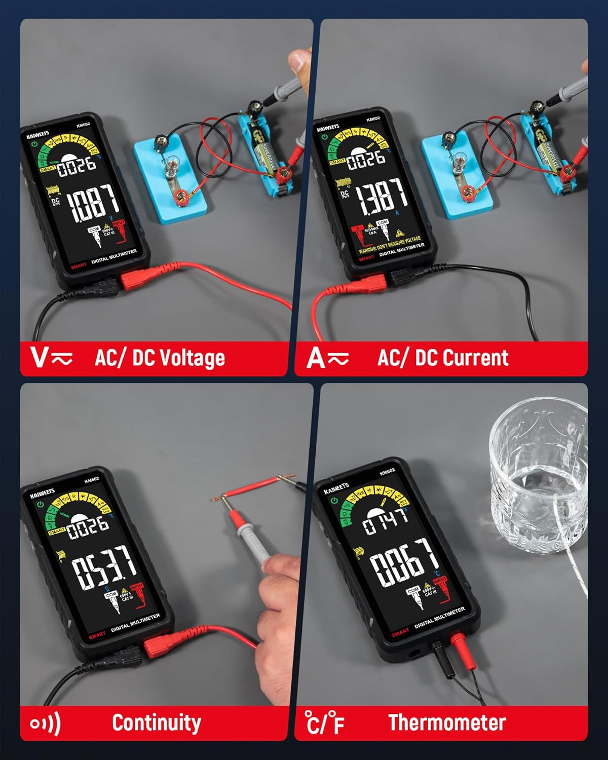 KM602 Smart Multimeter & HT100S Voltage Tester Combo – Essential Tool Set