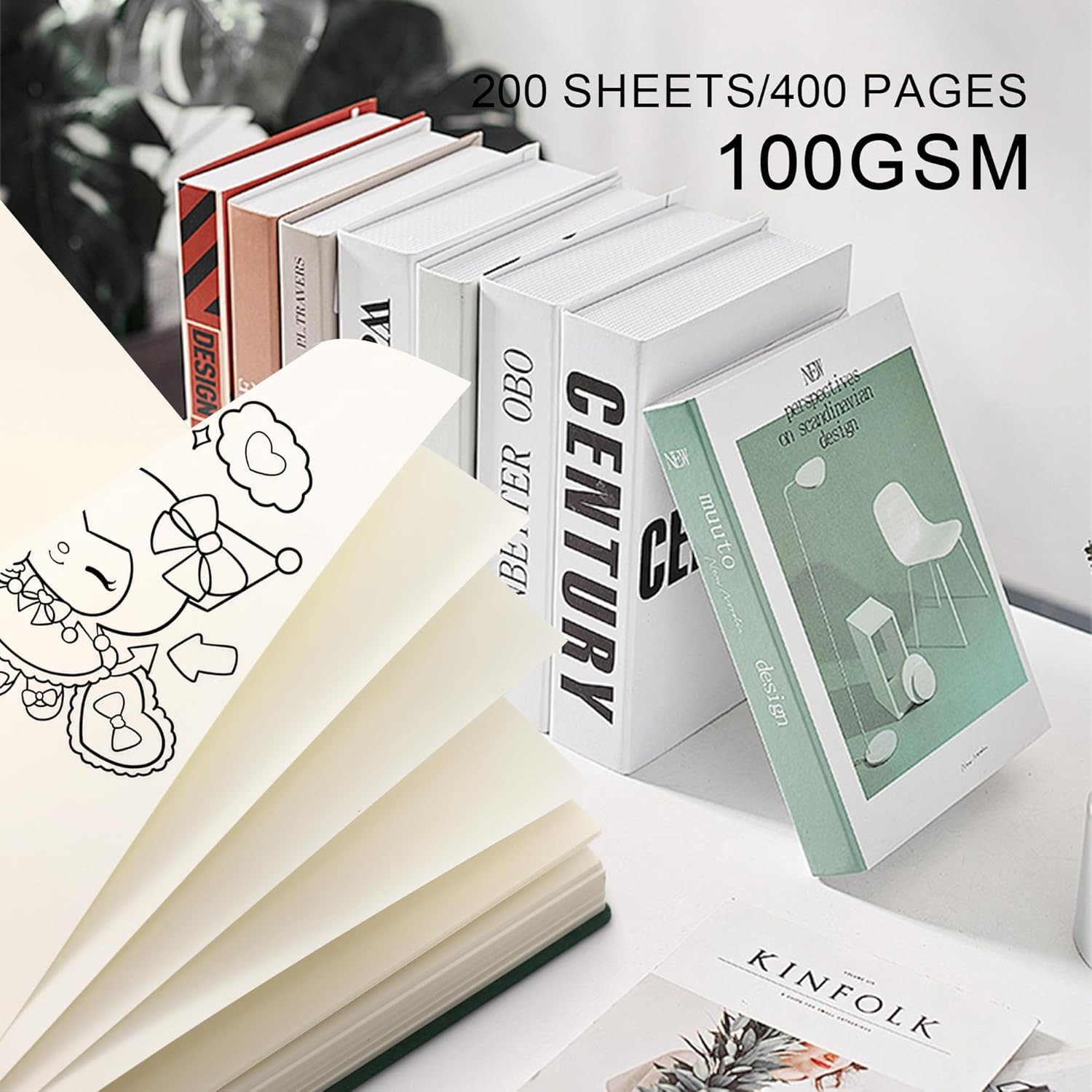 Thick Blank Journal Notebook 400 Pages 3.9 × 5.5 No Lines Soft Leather Pocket