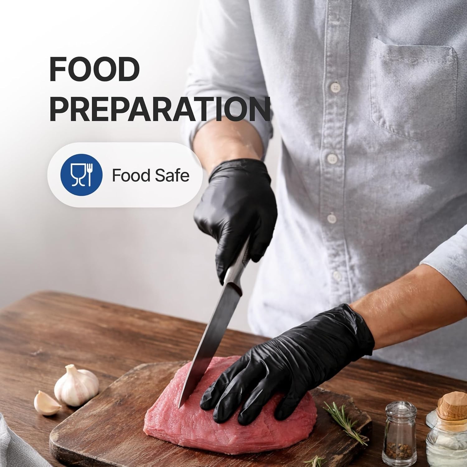 Vinyl Synthetic Exam Gloves – 4 Mil Latex-Free, Food Safe & Waterproof XL (10…