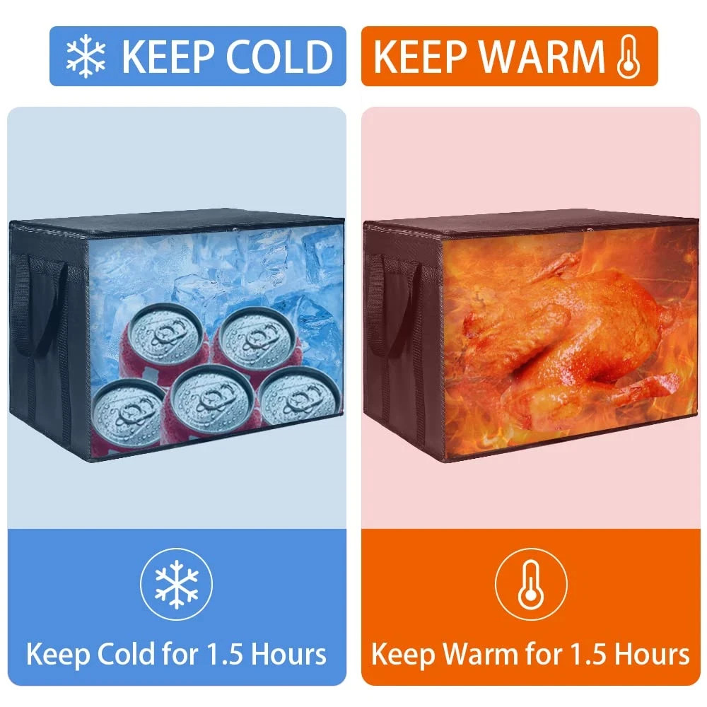 Insulated Food Delivery Bag XXXL Insulated Reusable Grocery Cooler/Hot…