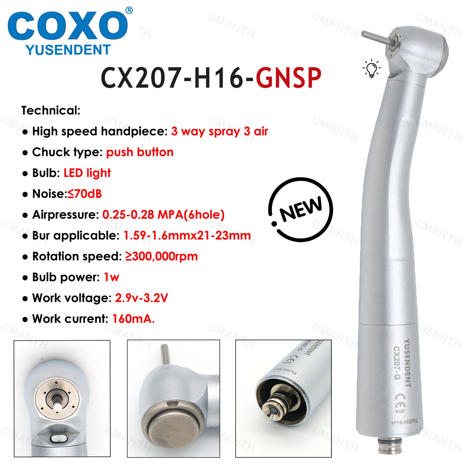 COXO Dental High Speed Handpiece Fiber Optic Handpiece Standard/Torque KAVO NSK