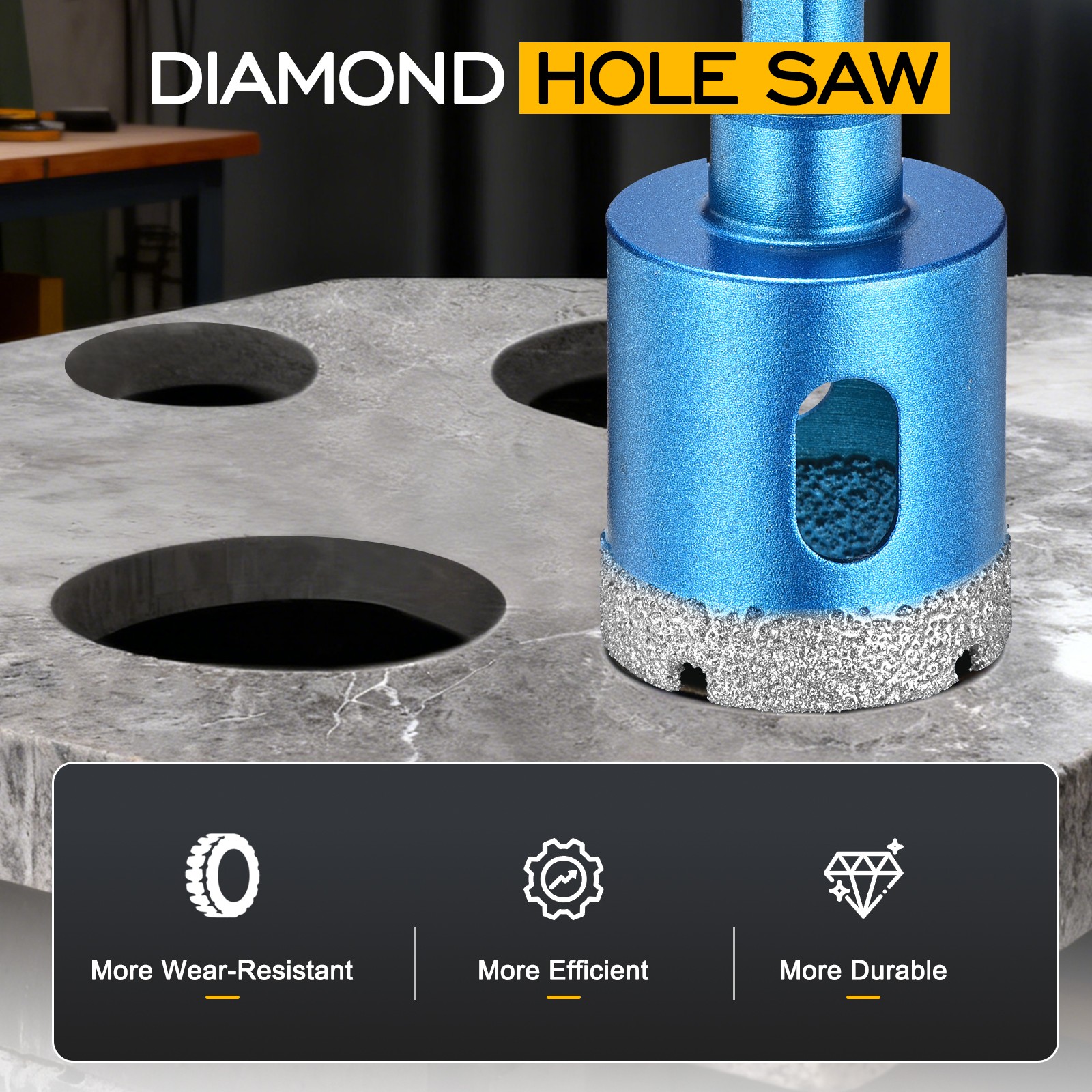 3.54″/90mm Diamond Hole Saw 1 PC. Blue