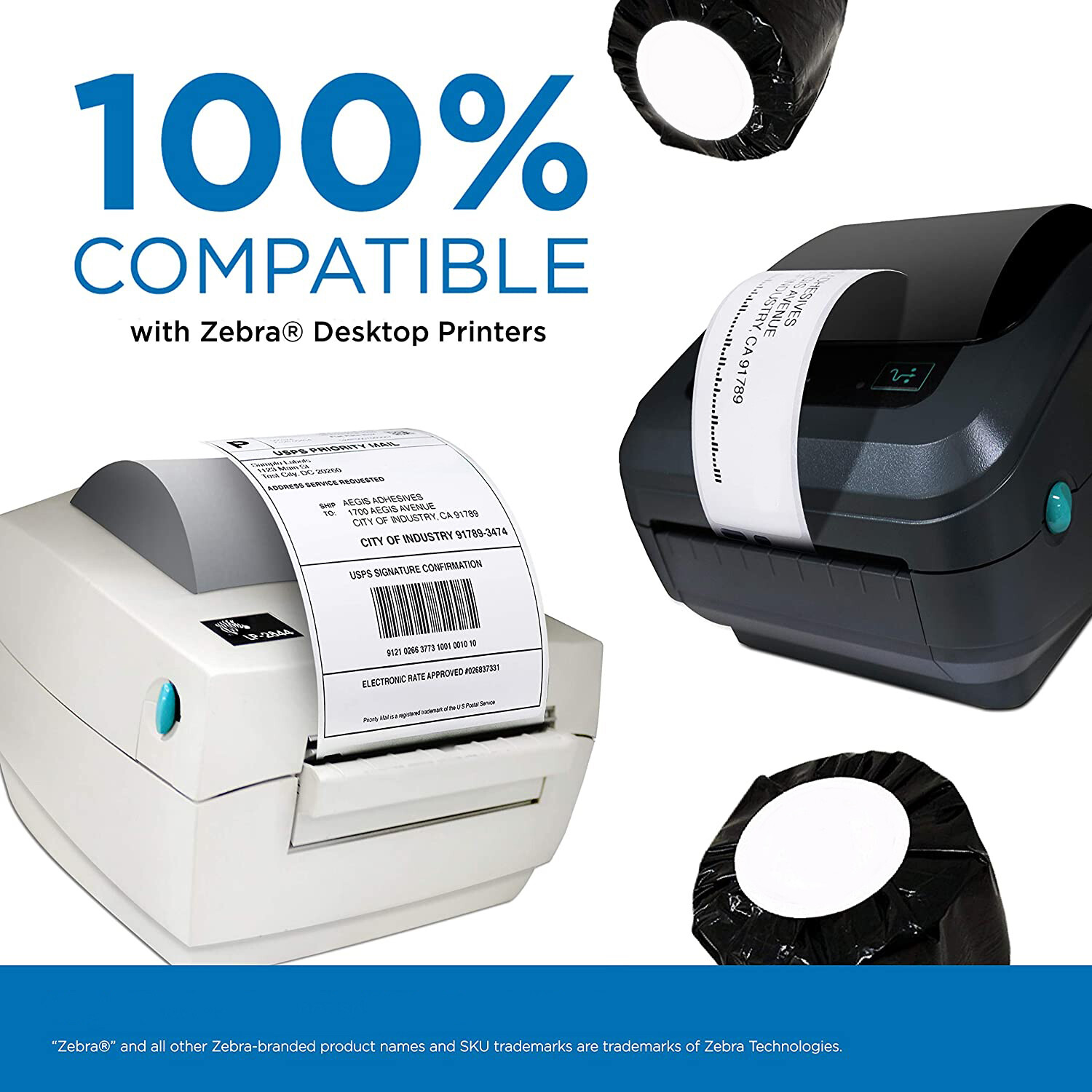 4X2 Direct Thermal 750 Labels Per Roll 4″X2″ For Zebra LP ZP GX LP2844 GC420T