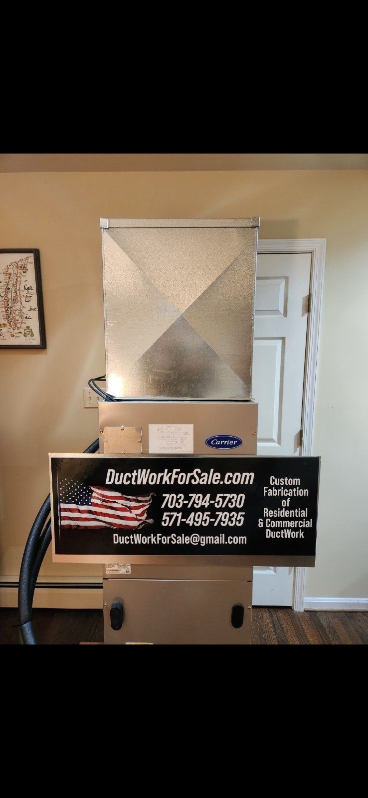 SUPPLY AIR DUCT PLENUM 21″ X 21″ X 23″ Long With 1/2 Flange Made From 26 GAUGE