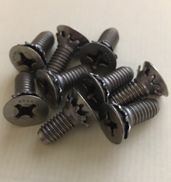 (10) M6-1.0 X 15mm Flat Countersunk Head Sems Mach. Screw Ext Washer Stainless