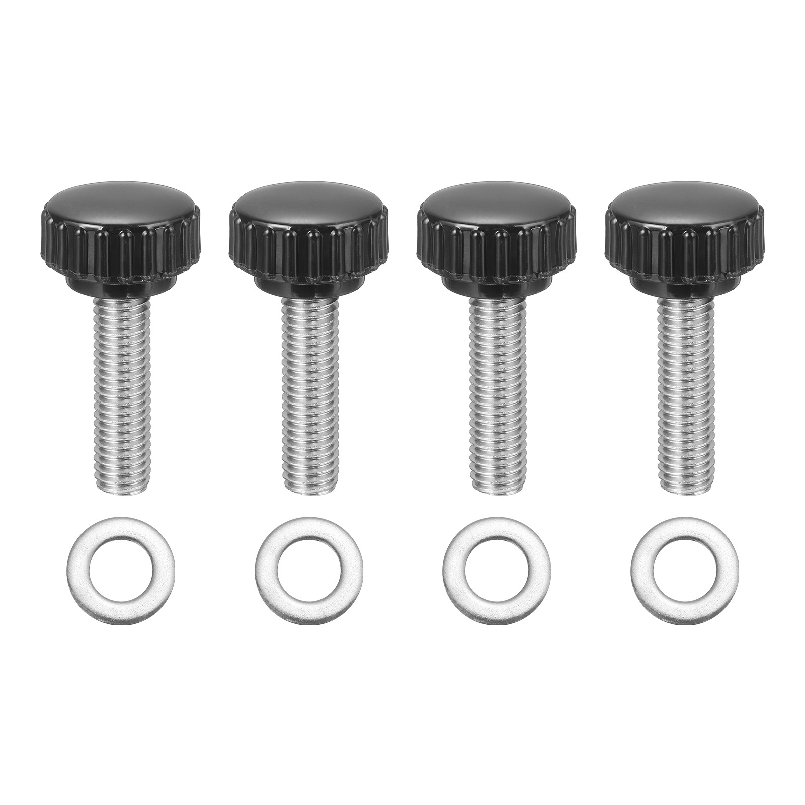 4Pcs Knurled Clamping Knobs, M8 x 30mm 22mm Width Handle Bolts Grip with Washers
