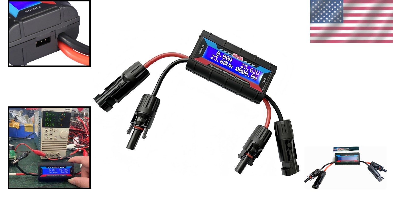 200A Digital LCD Watt Meter for Solar Panels & Wind Turbines – Backlit Display