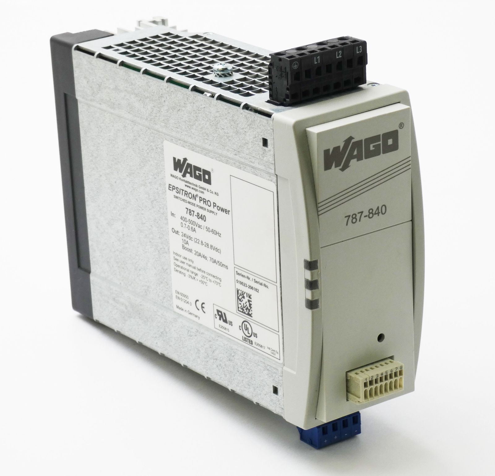 WAGO Epsitron Pro Power 787-840 24VDC 10A Power Supply -used-