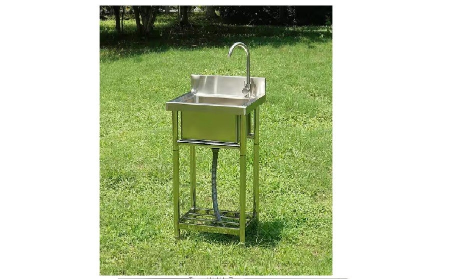 Stainless Steel Utility Sink, 1-Compartment Free Standing Small Sink, 16 in. x 1