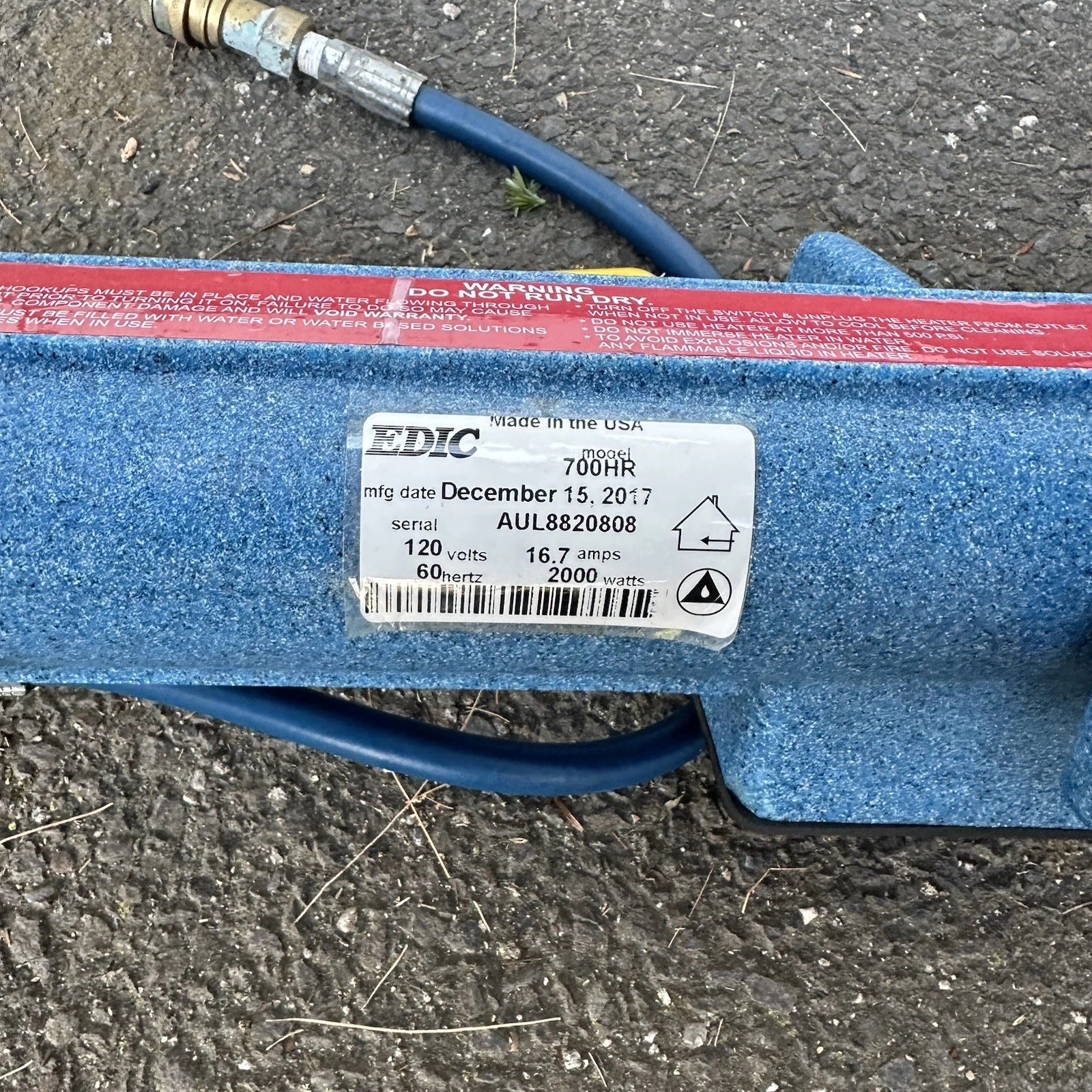 EDIC 2000CX-HR Galaxy 12 Gal. Box Carpet Extractor Adjust. 500 PSI with Heater