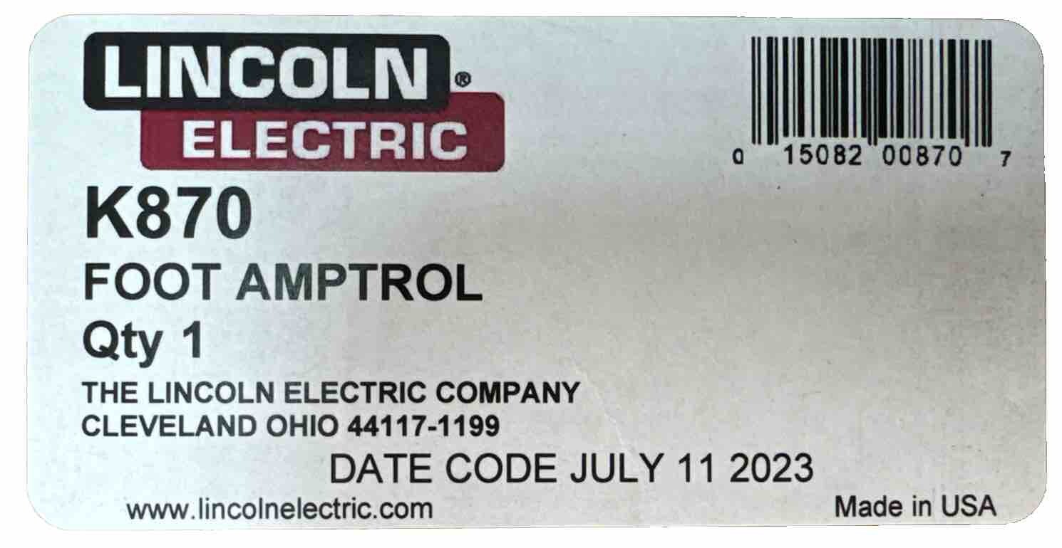 Lincoln Electric K870 Foot Amptrol, 6 Pin. WELDING AMPTROL. 25FT (7.6M).