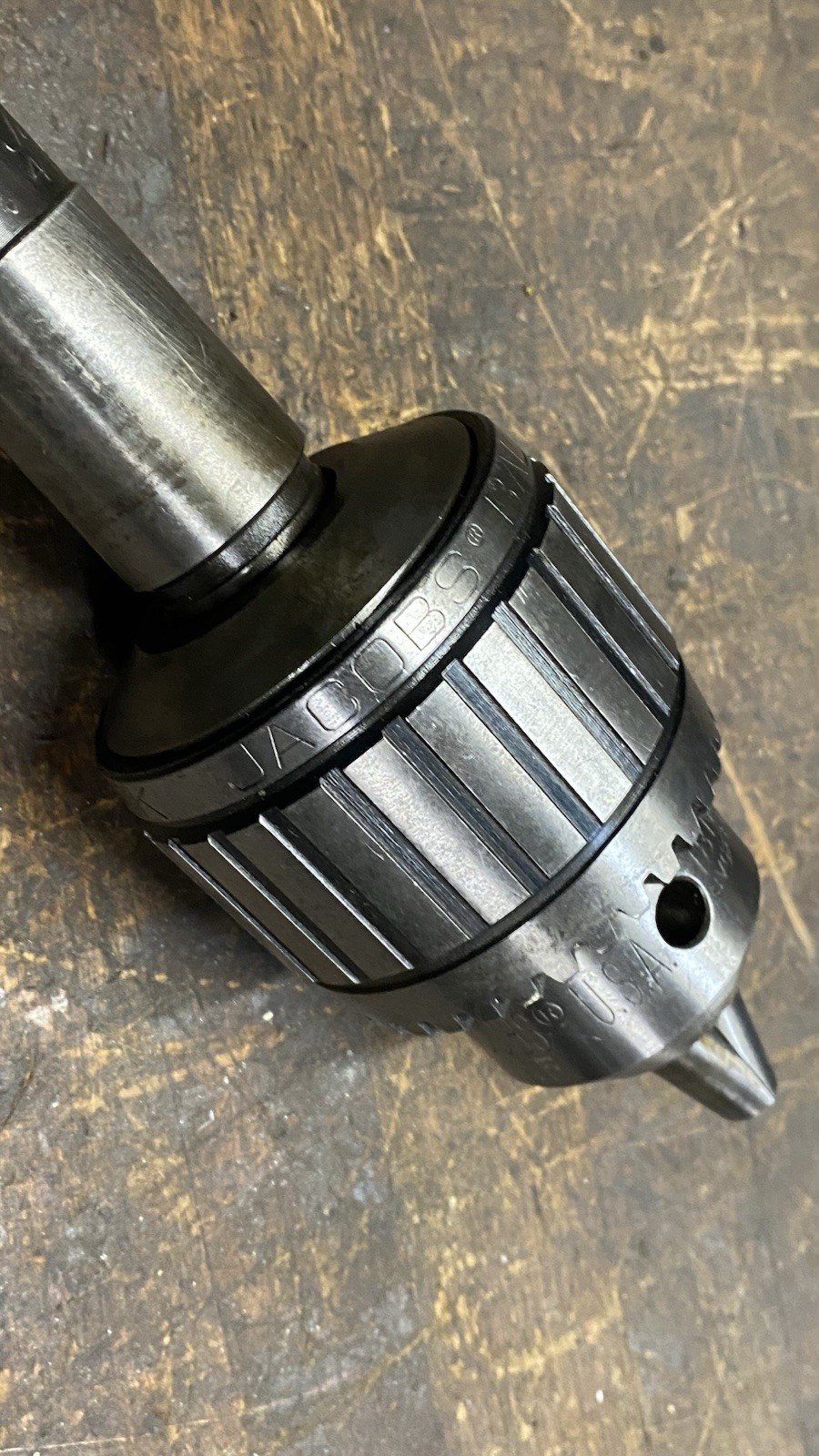 Jacobs 18N Ball Bearing Super Chuck with 4MT Shank Lathe Mill No. 4 Morse Taper