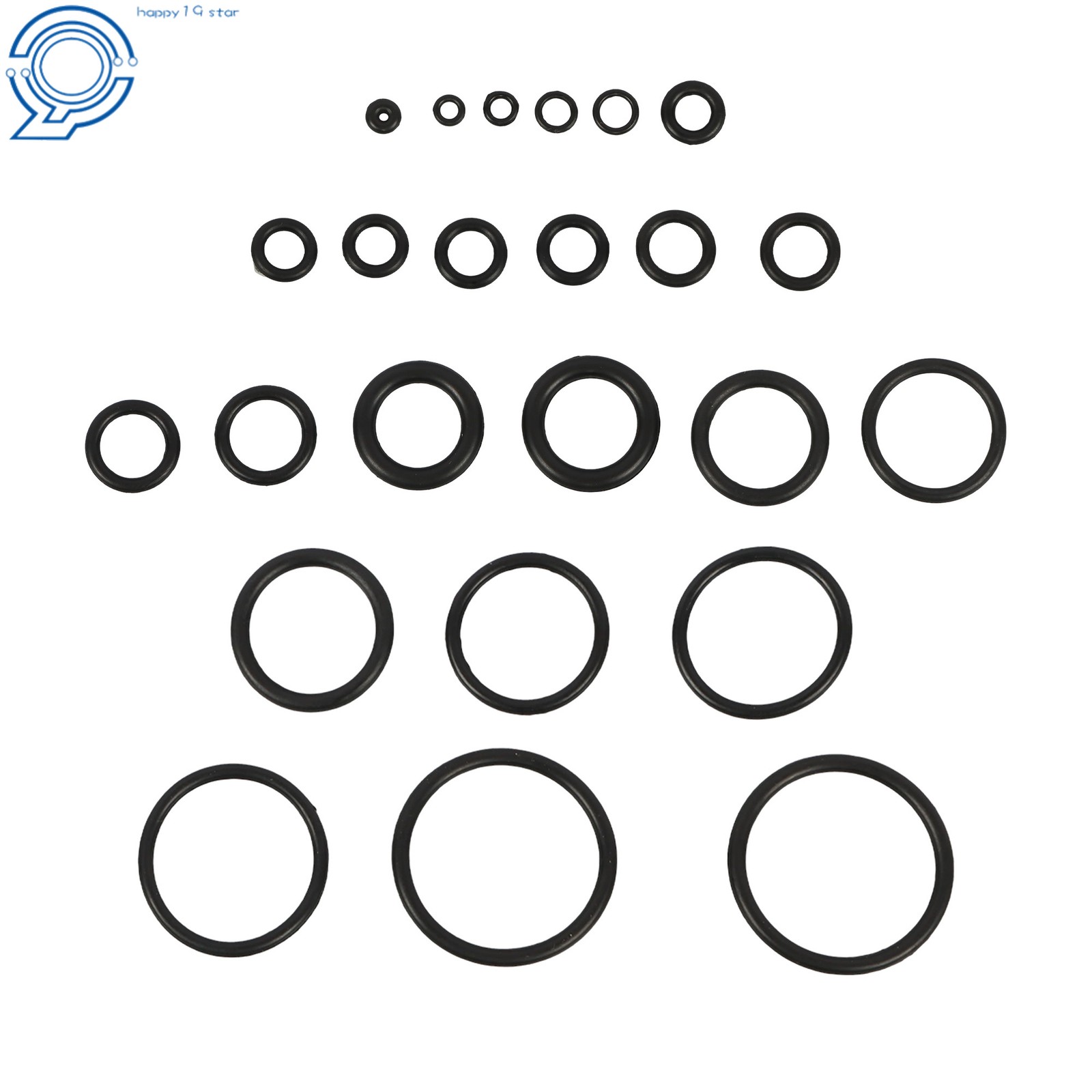 1020-Piece Nitrile Rubber O-Ring Assortment, 20 Sizes Resists Oil and Heat