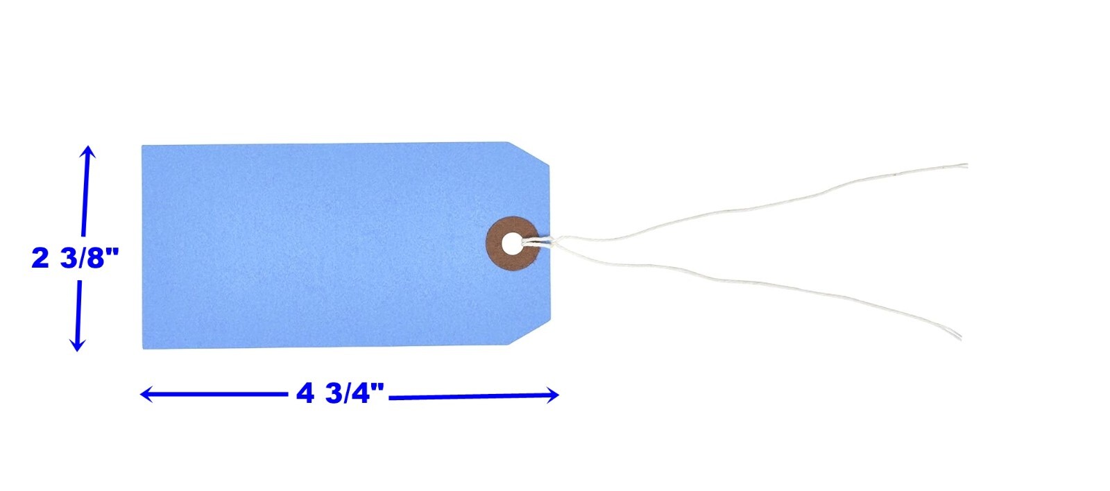 100 Blue Tags 4 3/4″ x 2 3/8″ Size 5 Inventory Shipping Hang Tag with String