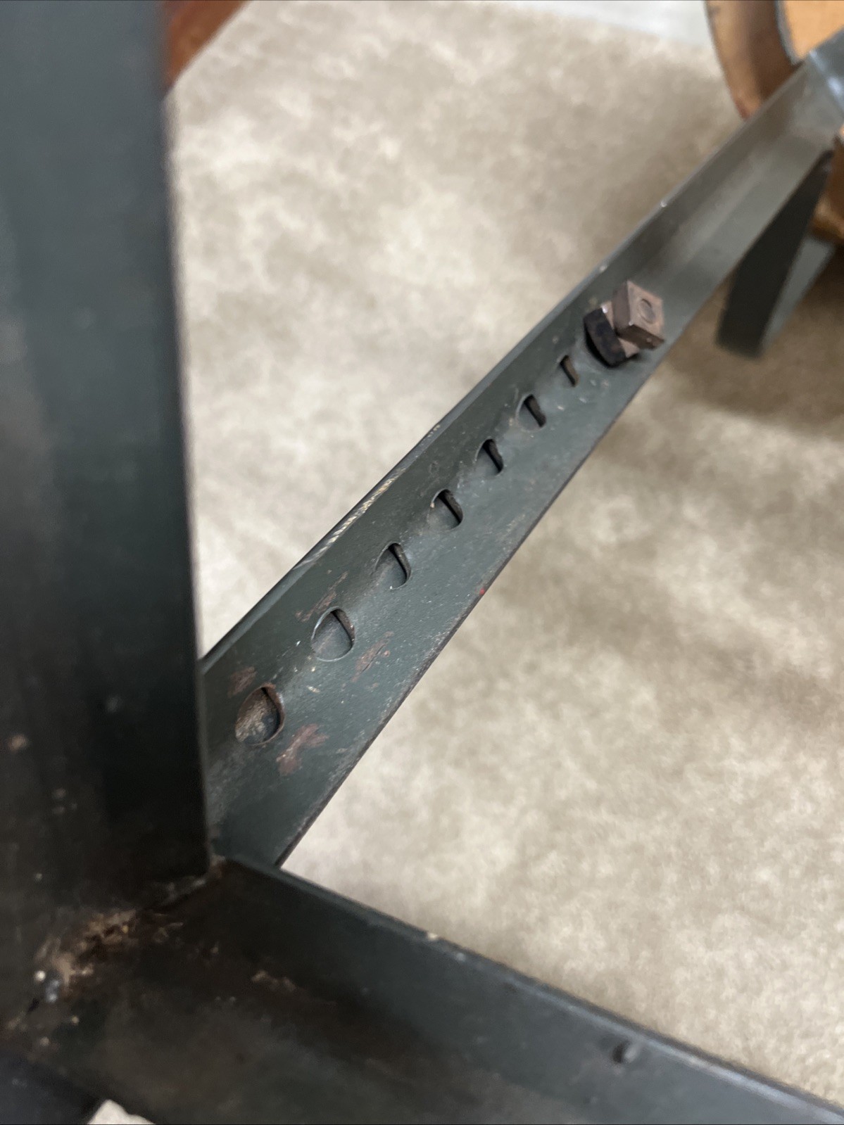 Vintage INDUSTRIAL STOOL bar metal steel shop chair mid century kitchen counter