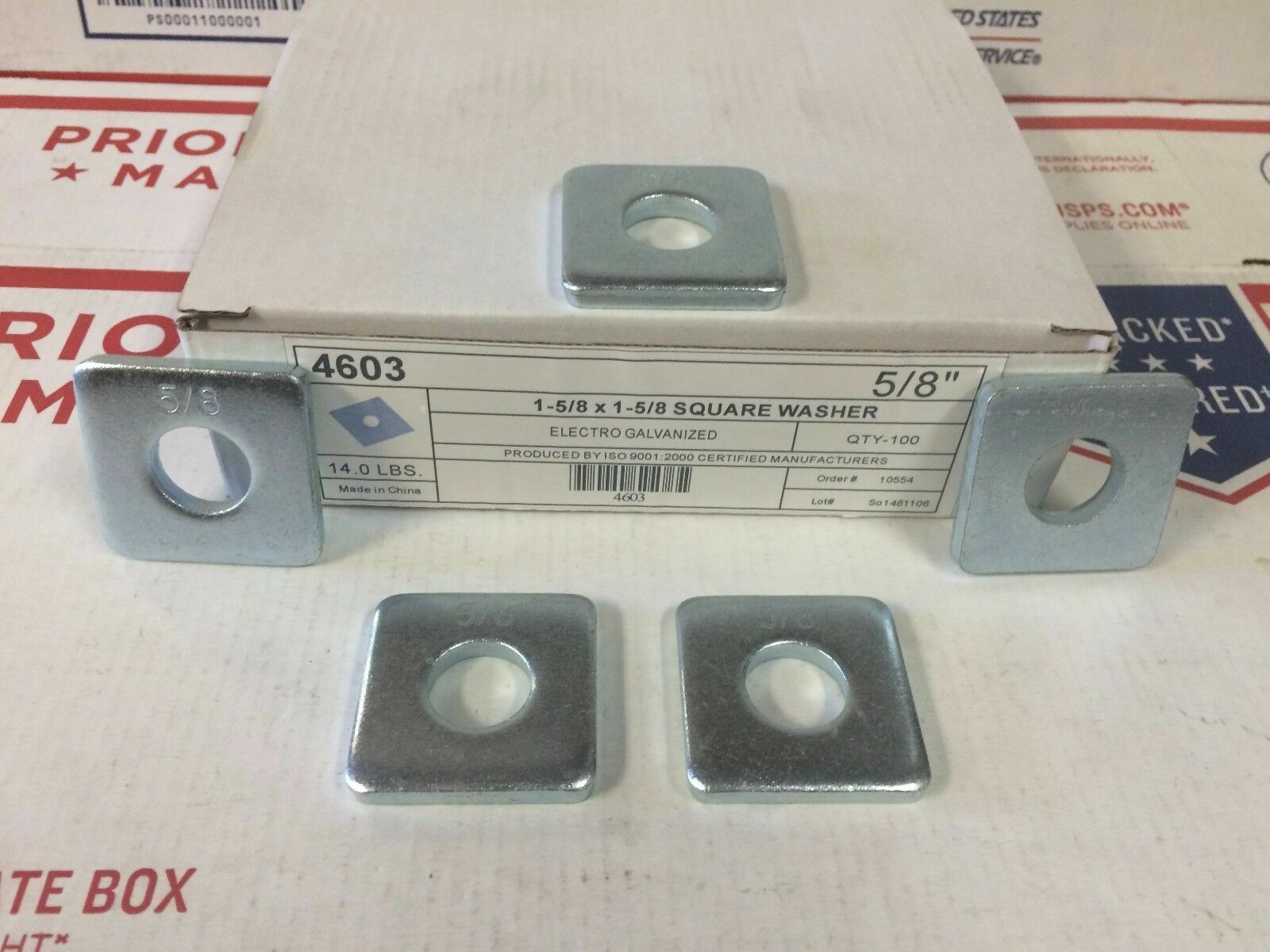 5/8″ X 1-5/8 X 1-5/8 Square Plate Washers for Unistrut Channel #4603 P1964 Zinc
