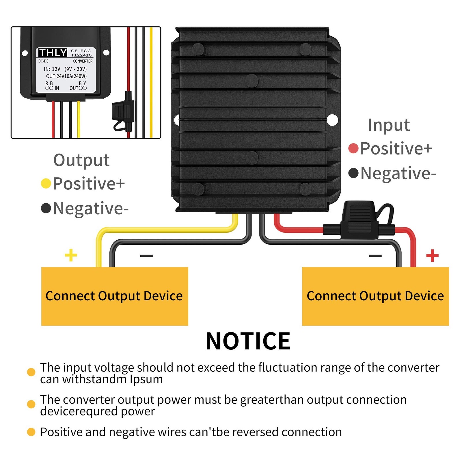 DC Converter 12 V to 24 V, Dc-DC Converter 12 V to 24 V 10 A 240 W with Fuse …
