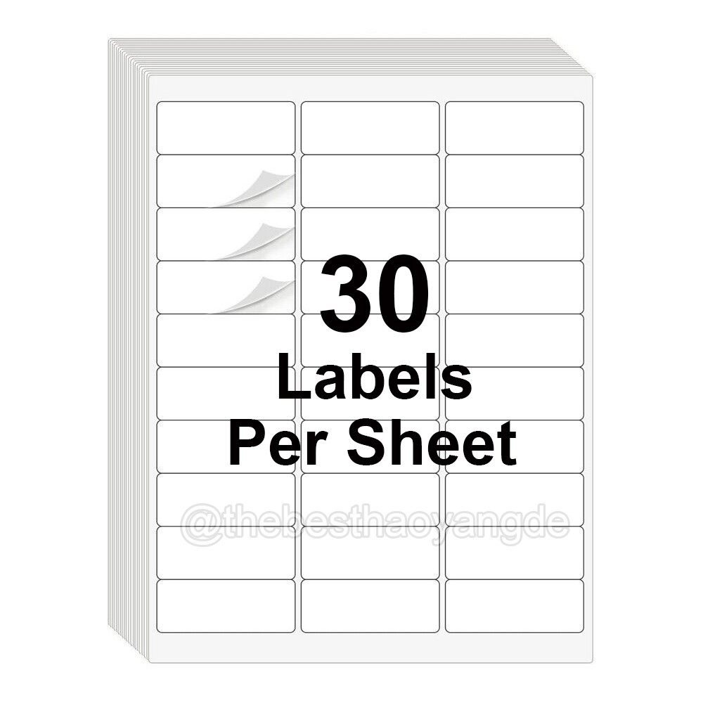 Premium Shipping Address Mailing Labels 1″ x 2 5/8″ 30 Labels Per Sheet (30 UP)