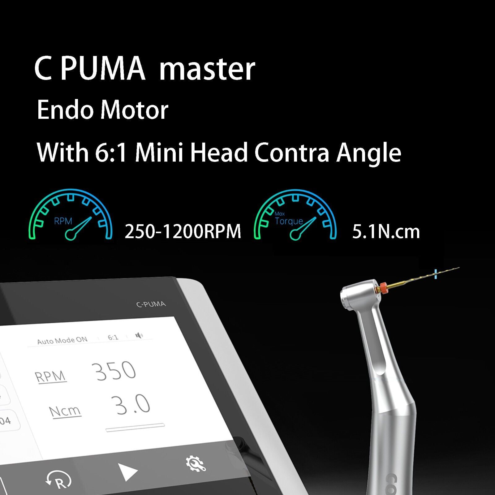 COXO C PUMA Master Dental Brushless Electric Endo Motor 6:1 1:5/1:4.2 Handpiece