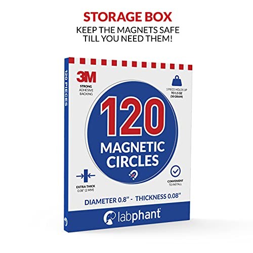 120pcs Magnetic Dots with Adhesive Backing 0.8″ Diameter, Strong 3M Adhesive