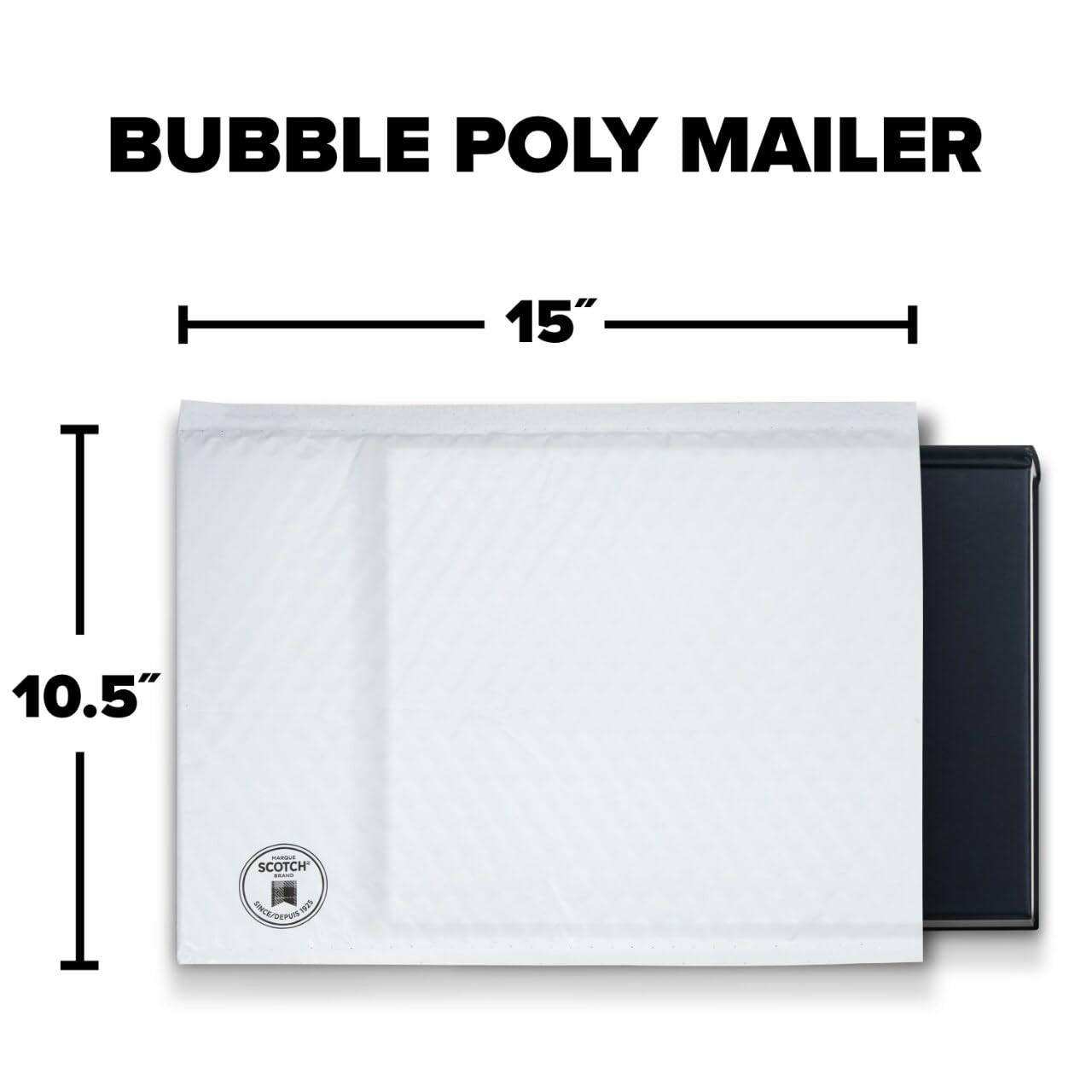 Scotch 3M Poly Bubble Mailer White Size 5 10.5×15 Self-Seal Padded Shipping New