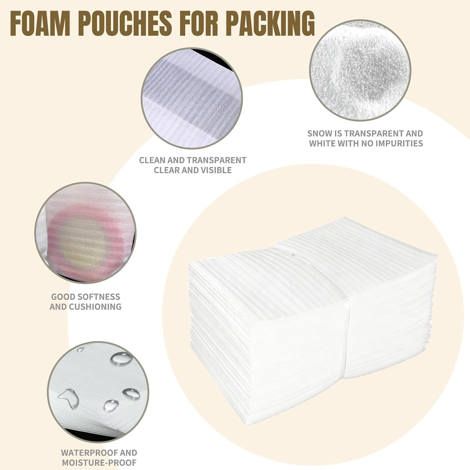 Versatile 8» x 10» Cushion Foam Pouches – 100 Count for Safe Packing of Dishes