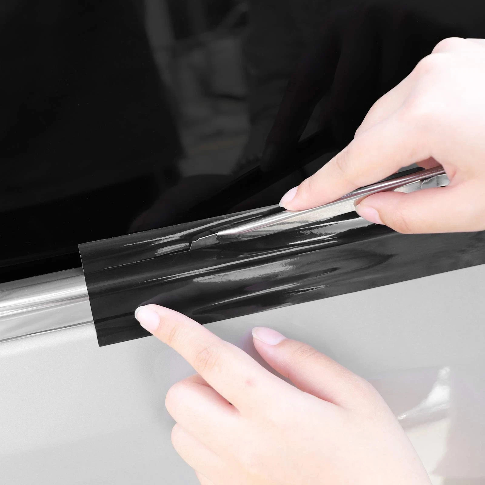 2″ x 30 Ft High Gloss Vinyl Tape for Black Out Chrome Delete Window Trim
